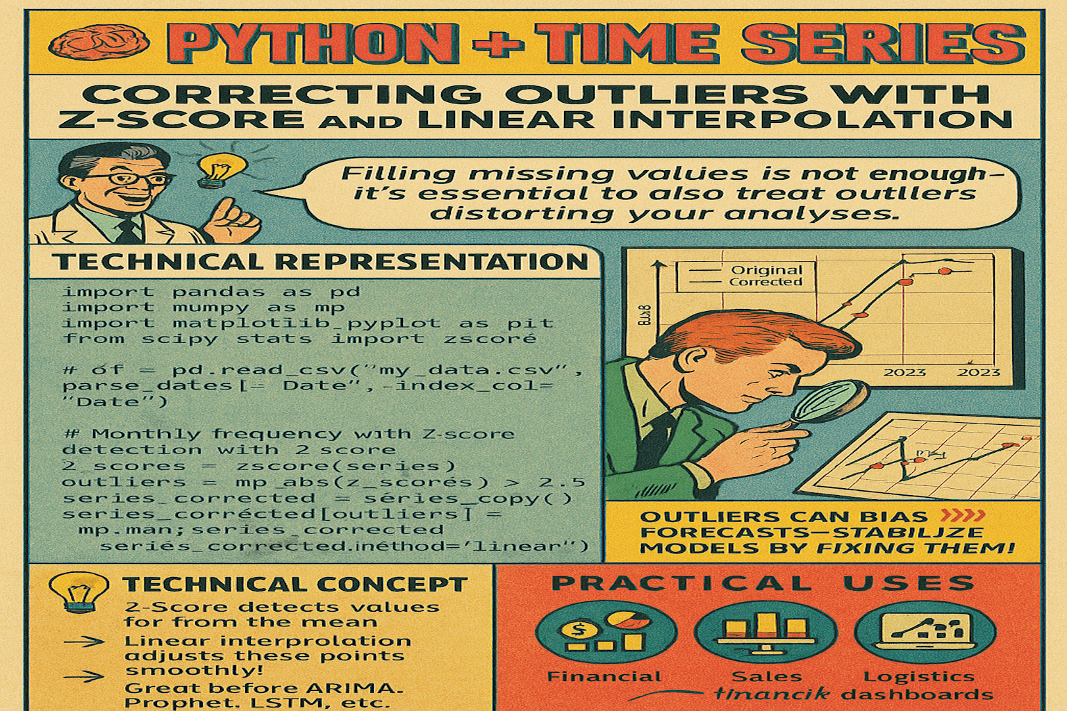 PYTHON + TIME SERIES – Correcting Outliers with Z-Score and