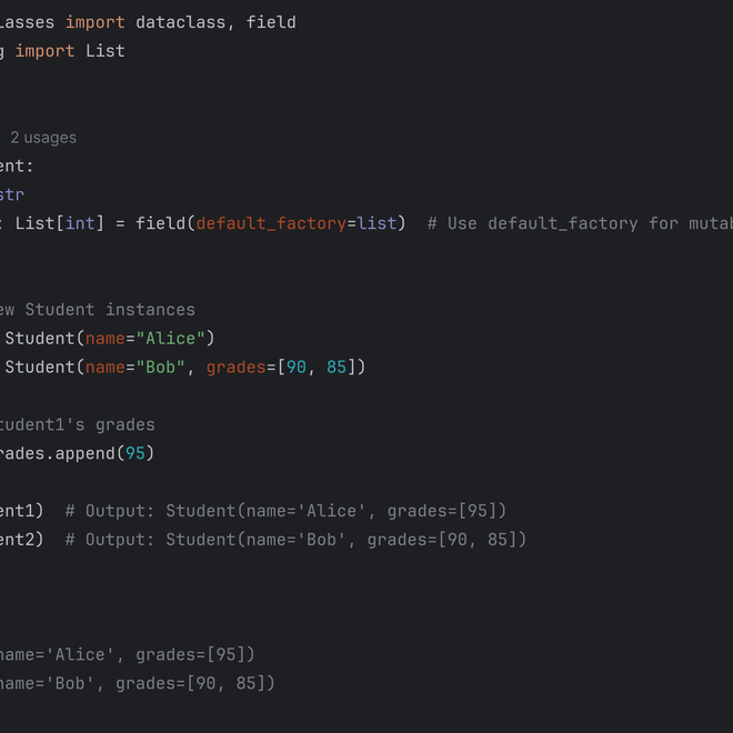 Image of: Python Trick: Using dataclasses with field(default_factory=...)