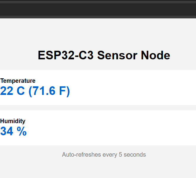 Image of: ESP32-C3 SuperMini DHT11 Tutorial - Temperature & Humidity Sensor with MicroPython Web Server