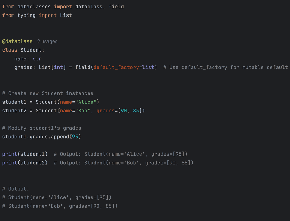 Python Trick: Using dataclasses with field(default_factory=...)